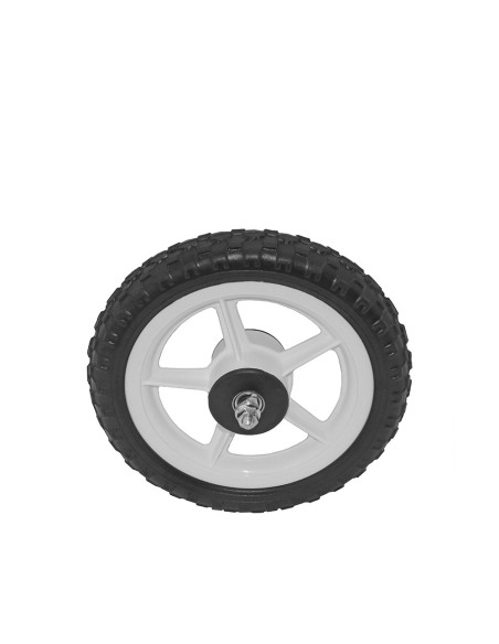 10 Plastic 5-Spoke Front Wheel&Tire 5/16 Axle Black/White.